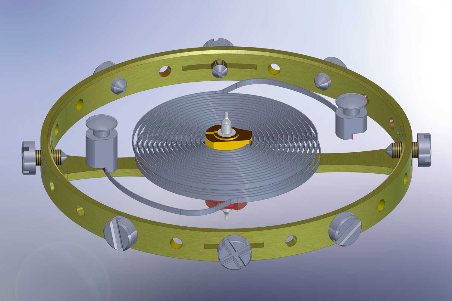 Design schematics of the two opposing hairsprings.