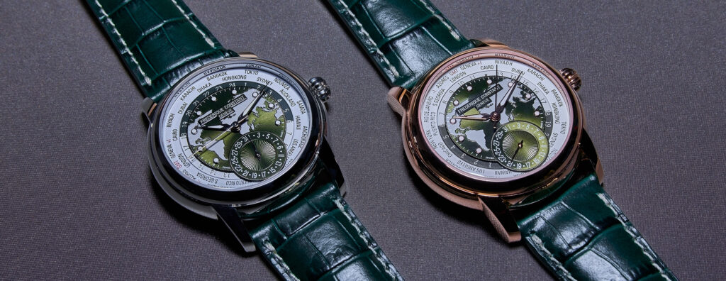 Frederique Constant Highlights Its Dials Through the Color Palette of Six New Models, Including Two Worldtimers